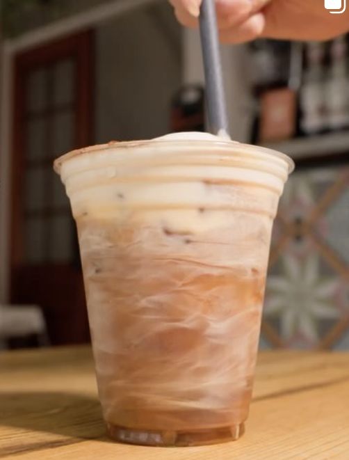 Iced coffee on the table